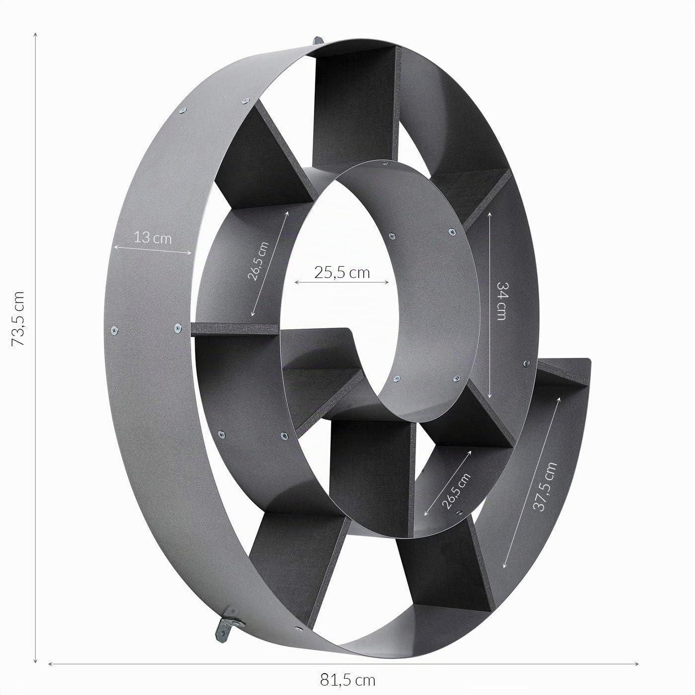 kare-design-wandregal-snail-silber-rund-durchmesser-75-cm-stahl image 3