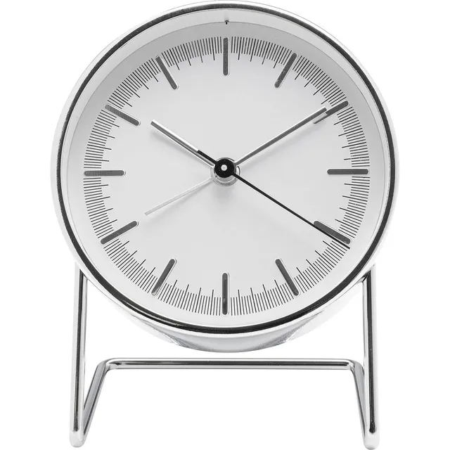 kare-design-wecker-levin-silber-12x10x7-cm-tischuhr-metall-quarz image 1
