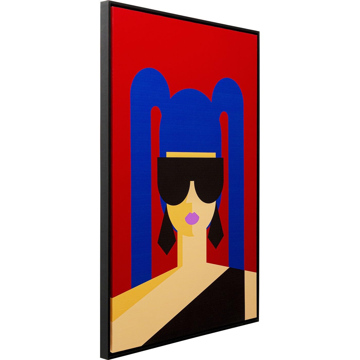 kare-design-party-girl-wandbild-gerahmt-90x60-cm-rot-blau-pop-art image 3