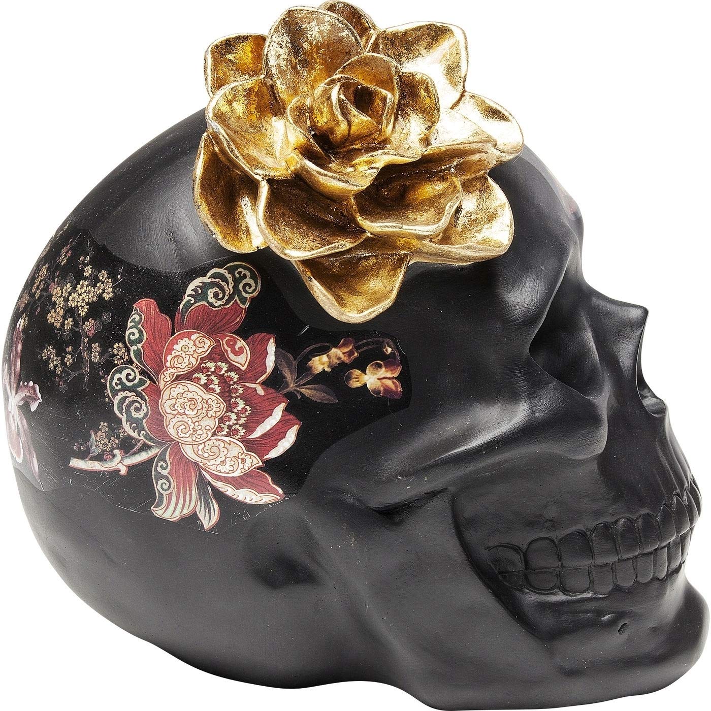 kare-design-deko-objekt-flower-skull-schwarz-totenkopf-skulptur-22-3x24x17-1-cm image 4