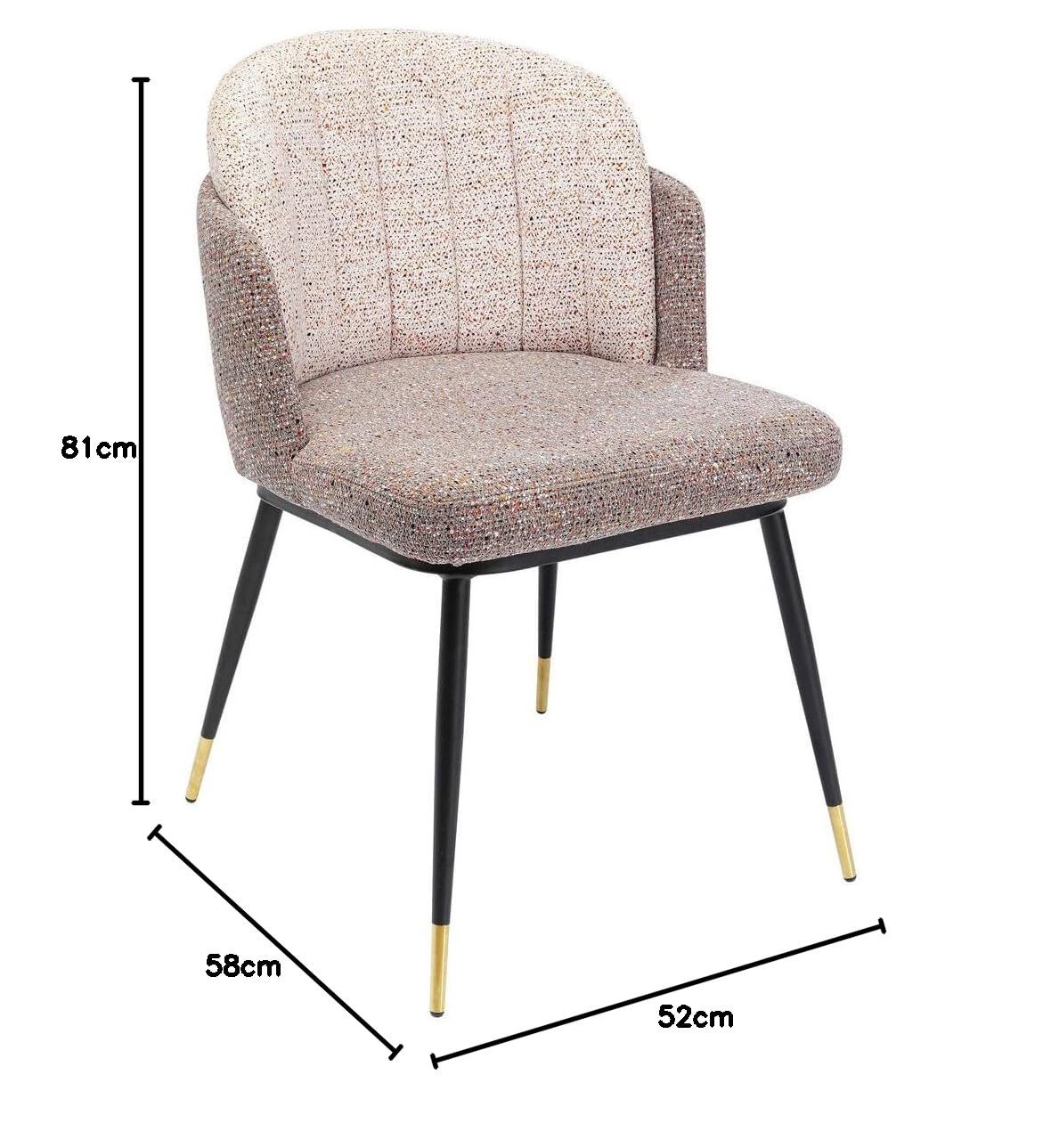 kare-design-stuhl-hojas-flitter-beige-esszimmerstuhl-polyester-81x52x58-cm image 2
