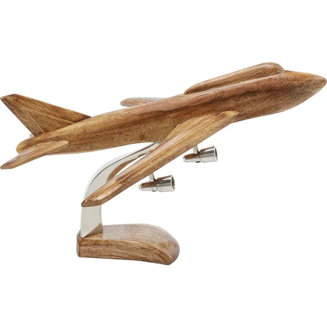 kare-design-deko-objekt-wood-plane-flugzeug-aus-mangoholz-25x37x39-cm image 1