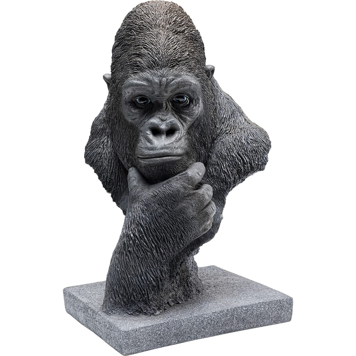kare-design-thinking-gorilla-head-deko-objekt-schwarz-49x29x26-cm image 1