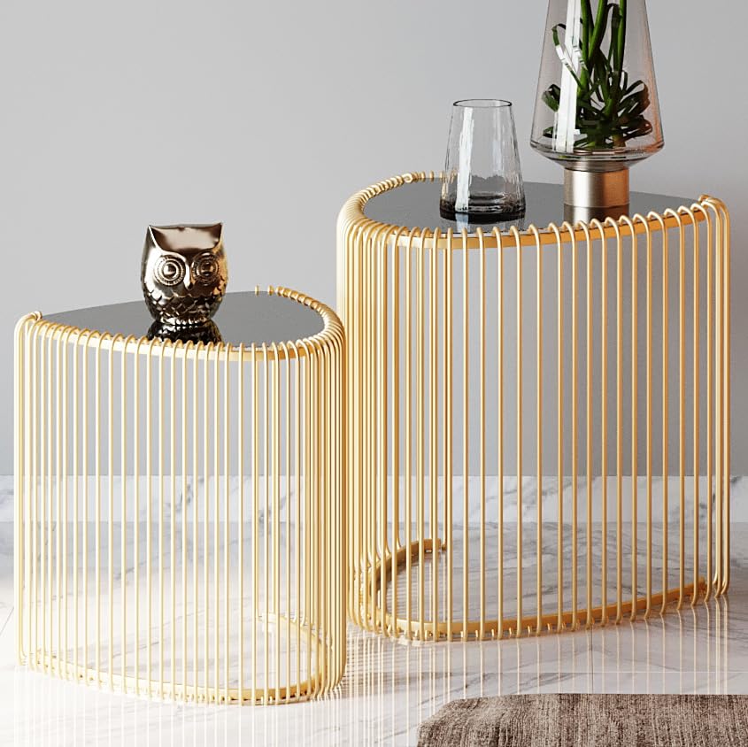 kare-design-wire-triangle-beistelltisch-2er-set-gold-glas-dreieckig image 8