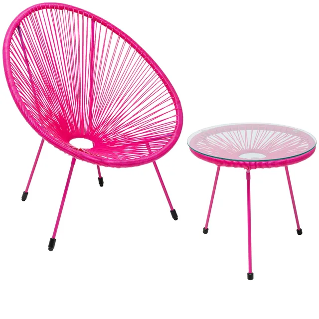 kare-design-gartenm-bel-2er-set-acapulco-mono-pink-sessel-beistelltisch-indoor-o image 1