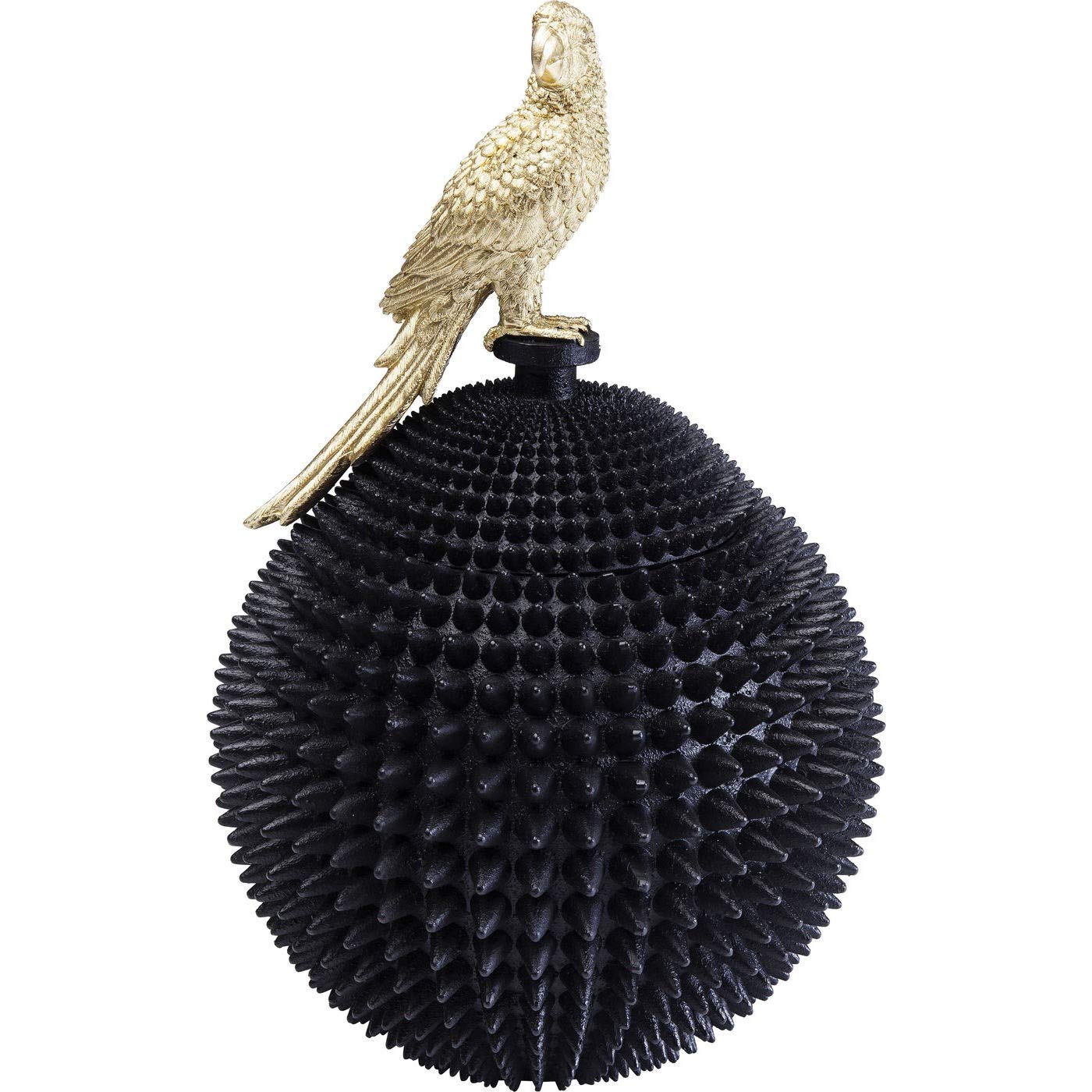kare-design-parrot-deko-dose-xxl-schwarz-gold-40x26x26-cm image 1