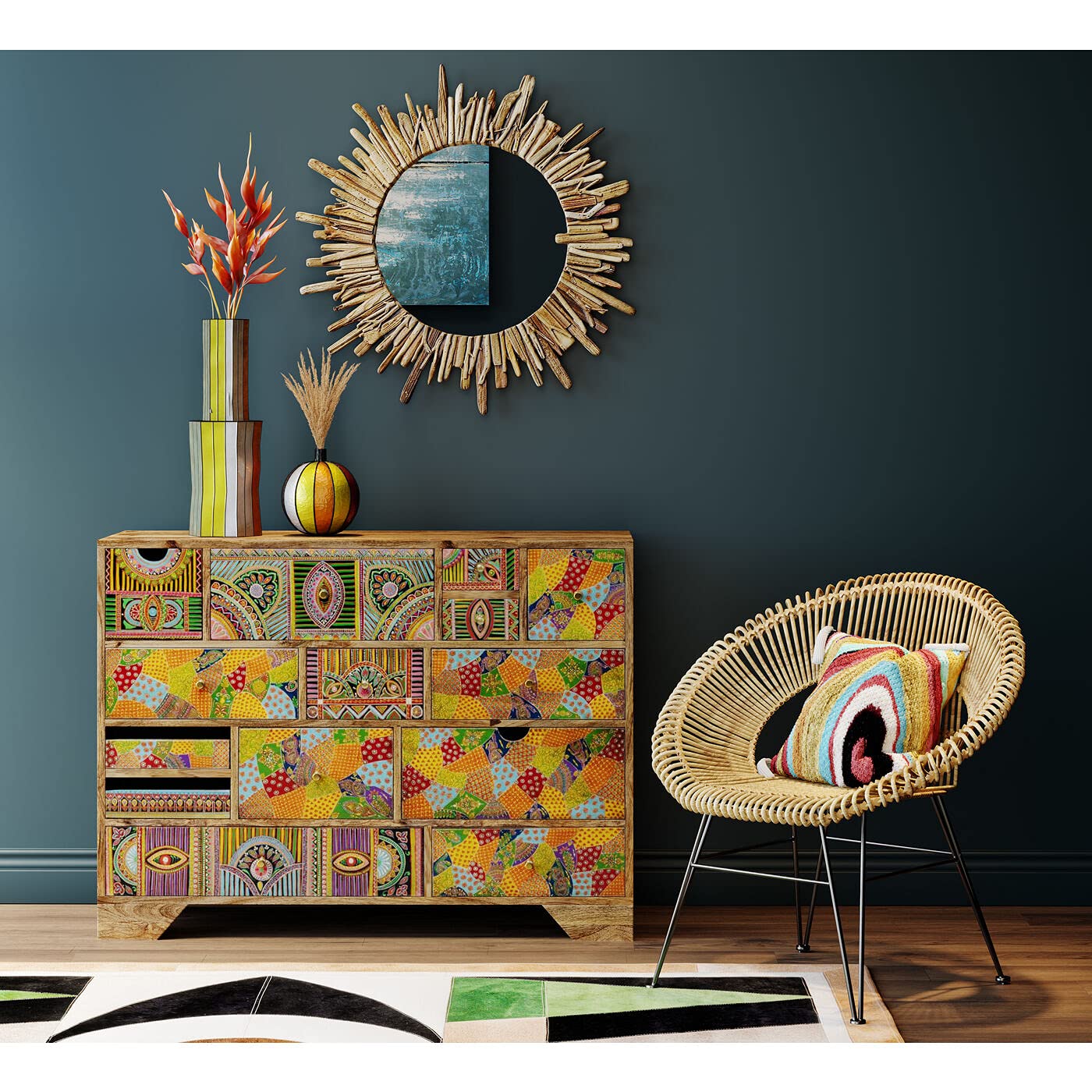 kare-design-84708-sideboard-paradise-holz-sideboard-mit-14-schubladen-im-ethno-s image 2