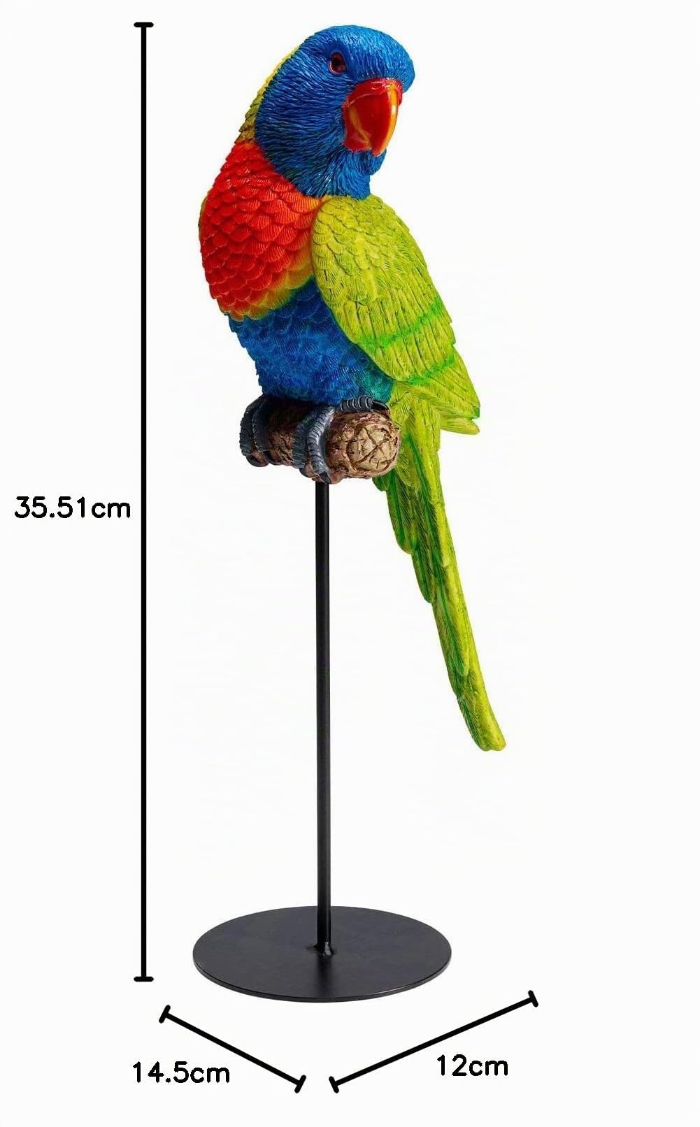 kare-design-deko-figur-papagei-gr-n-36cm-auf-sitzstange image 6