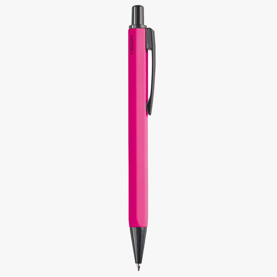 cedon-kugelschreiber-pink-alu-sechskant-schwarz-schreibend image 2