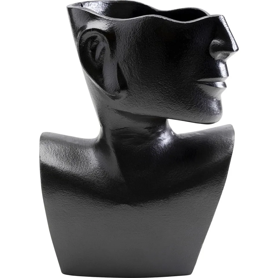 kare-design-rostoro-side-vase-schwarz-aluminium-27-cm-blumenvase image 1