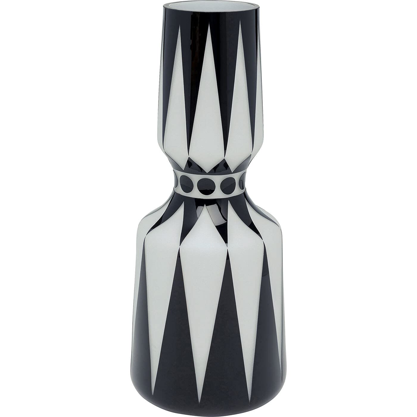 kare-design-vase-brillar-blumenvase-44-cm-schwarz-wei-glas image 1