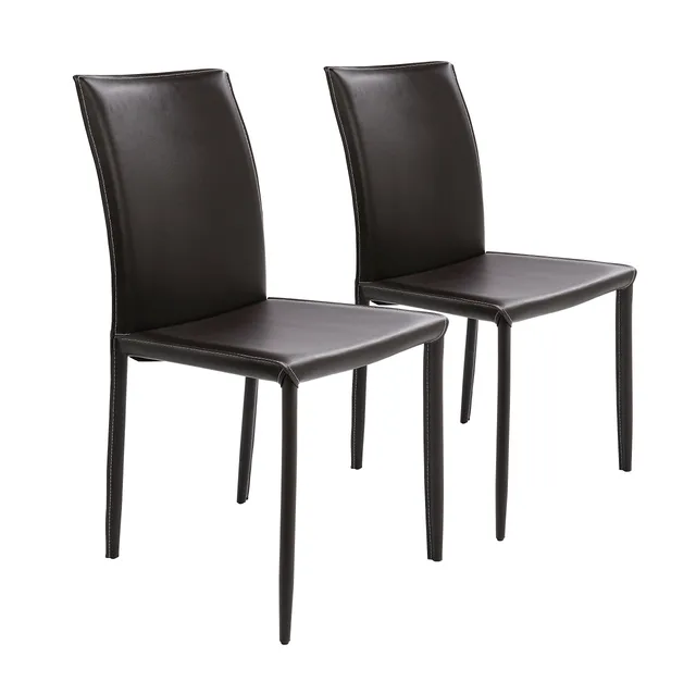 kare-design-stuhl-milano-brown-91x47x61cm-esszimmerstuhl-coffeebraun-kunstleder image 1