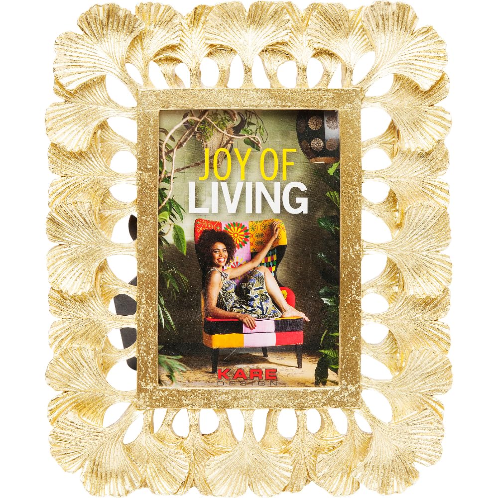 kare-design-rahmen-ginkgo-bilderrahmen-gold-26x21x2-cm image 1