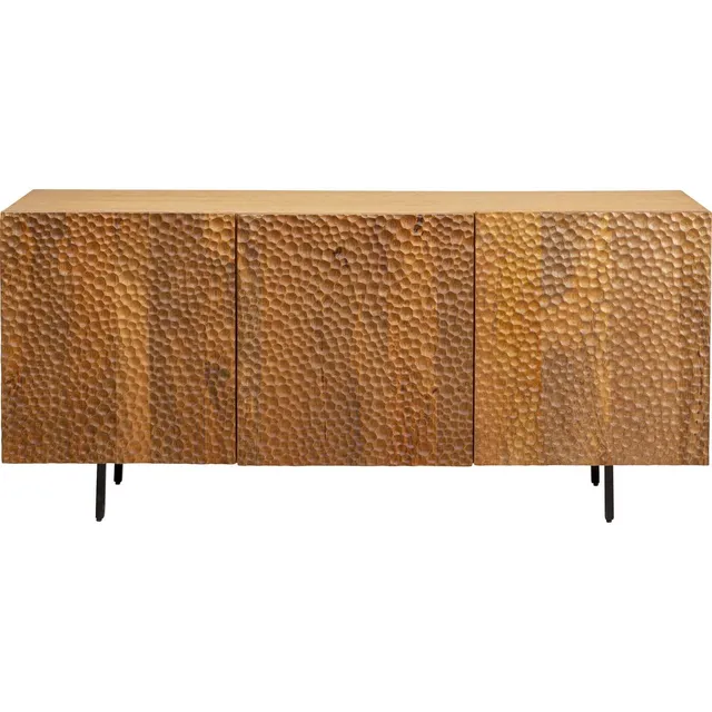kare-design-hammer-sideboard-braun-massivholz-sideboard-mit-3-t-ren-75x160x38-cm image 1