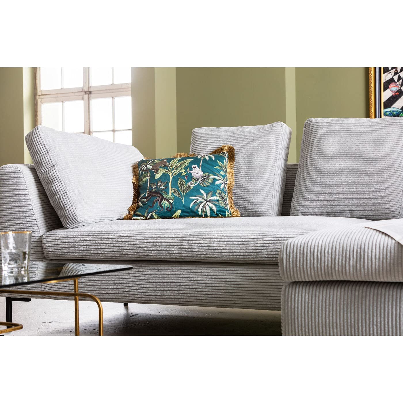 kare-design-jungle-fever-kissen-gold-blau-45x45-cm-dekokissen-mit-fransenkante-u image 5