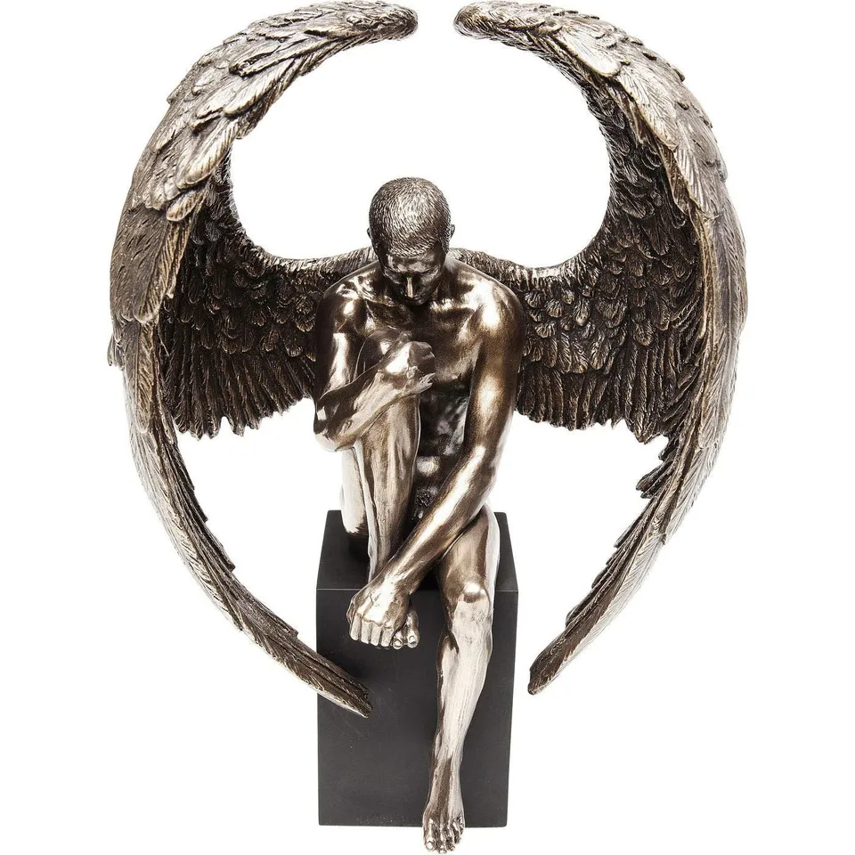 kare-design-nude-sad-angel-deko-objekt-bronze-auf-holz-sockel-26-x-18-x-11-cm image 1