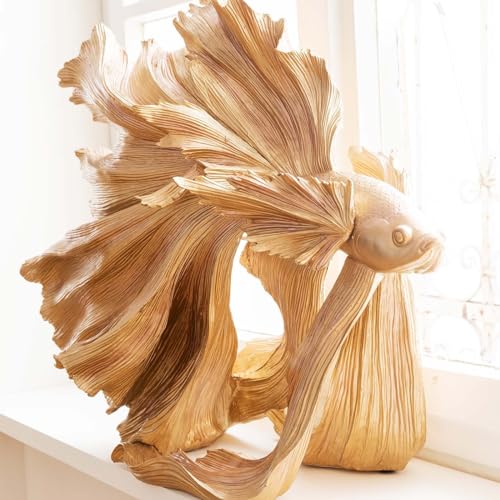 kare-design-deko-figur-betta-fish-gold-57x63x34cm image 7