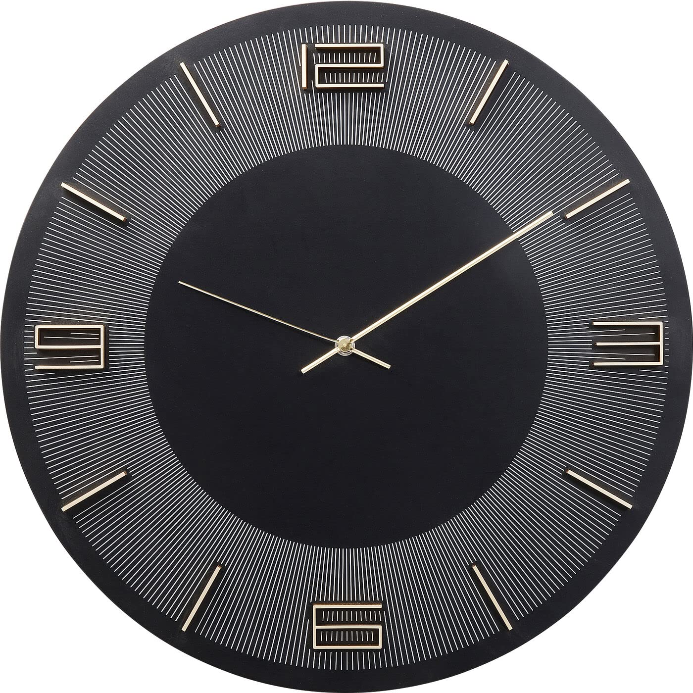 kare-design-wanduhr-leonardo-schwarz-gold-49-cm-durchmesser image 1