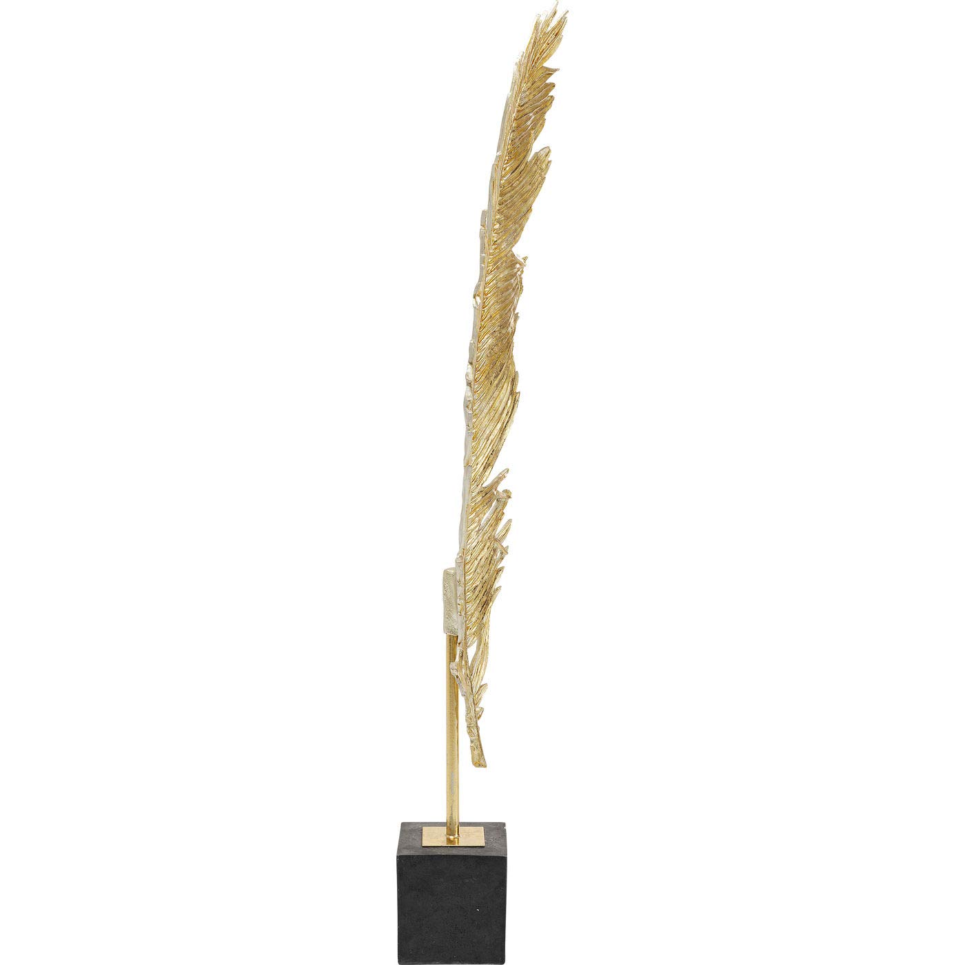 kare-design-deko-feather-two-147cm-feder-skulptur-stahl-gold-mit-polyresin-socke image 4