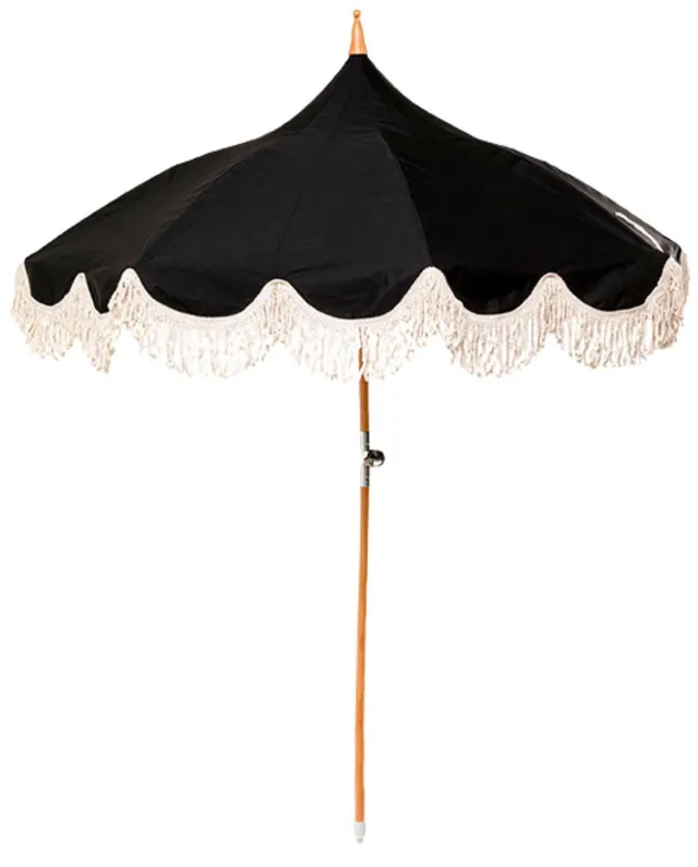 kare-design-sonnenschirm-temple-schwarz-strandschirm-d200-cm-mit-fransen image 1