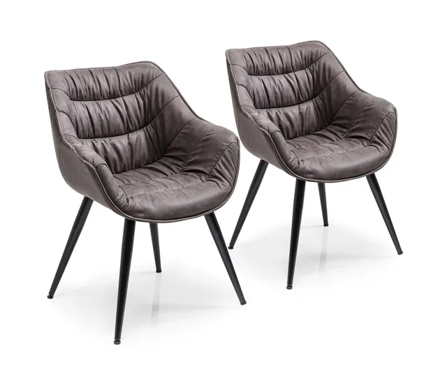 kare-design-armlehnstuhl-thelma-2er-set-grau-schwarz-retro-82x65x60-cm image 1