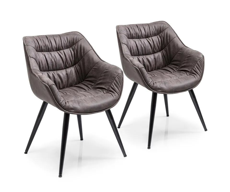 kare-design-armlehnstuhl-thelma-2er-set-grau-schwarz-retro-82x65x60-cm image 1