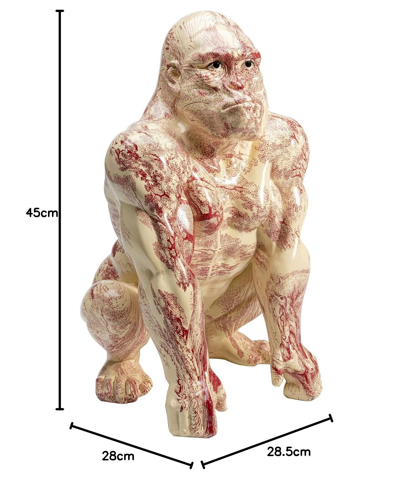 kare-design-deko-figur-watching-gorilla-tattoo-45-cm-creme-wei image 4