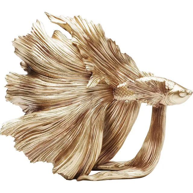 kare-design-deko-figur-betta-fish-fisch-gold-27x24x14-cm image 1