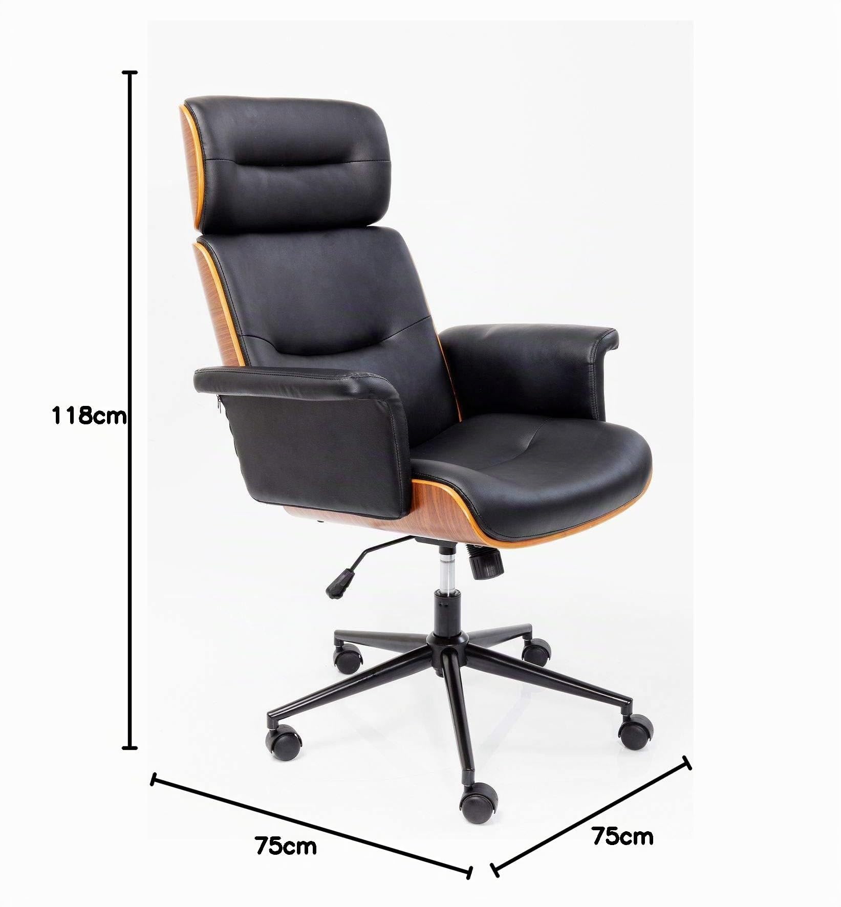 kare-design-b-rostuhl-drehstuhl-schwarz-119x73x76-cm-kunstleder-kippfunktion image 3