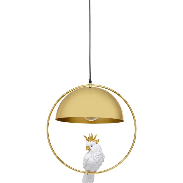 kare-design-h-ngeleuchte-animal-cockatoo-gold-wei-60x46x46-cm image 1