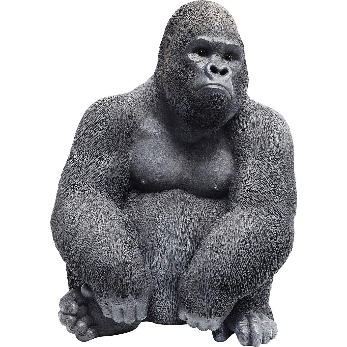 kare-design-deko-figur-monkey-gorilla-schwarz-39x30x28-cm-handbemalt image 1