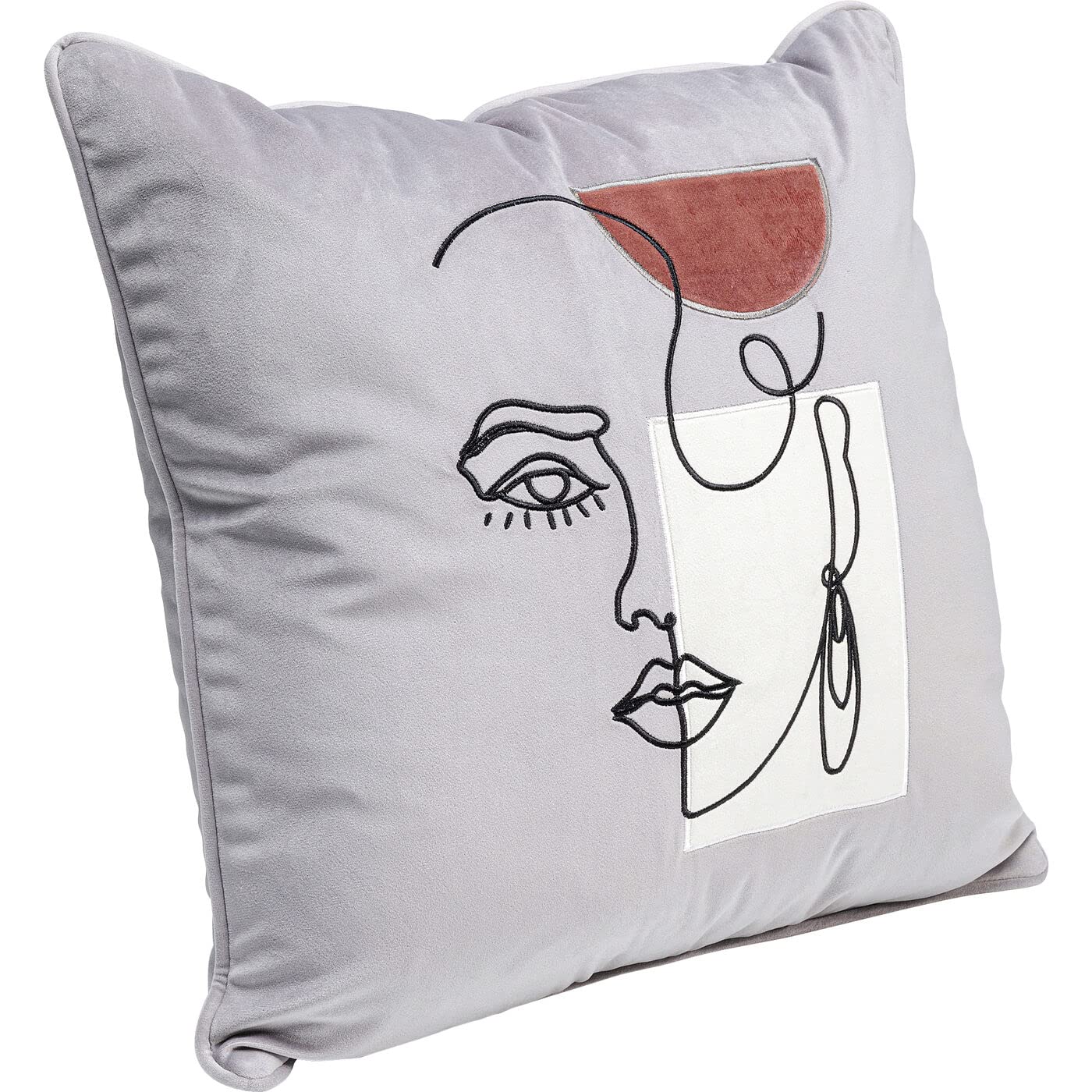 kare-design-kissen-mademoiselle-45x45-cm-hellgrau-mit-linienzeichnung image 3