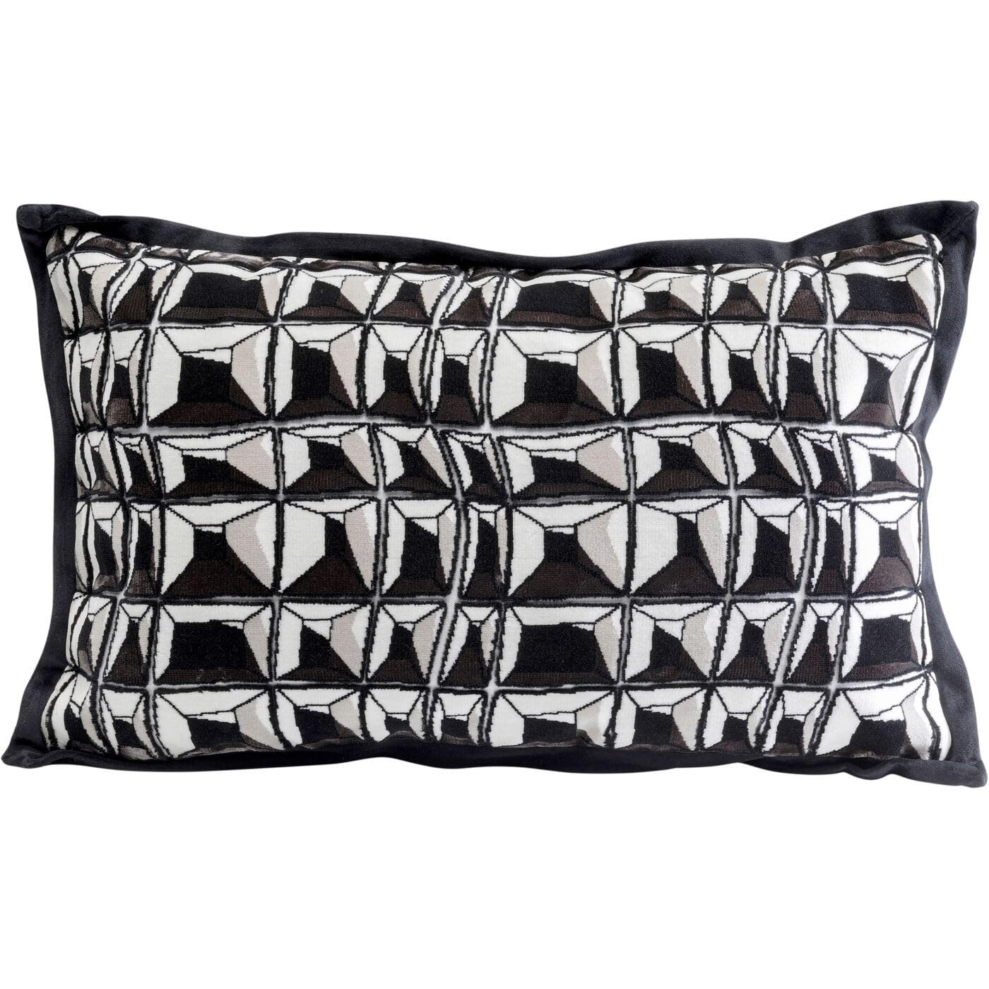 kare-design-kissen-cut-pile-dekokissen-50x30-cm-schwarz-wei-samtoptik-mit-f-llun image 1