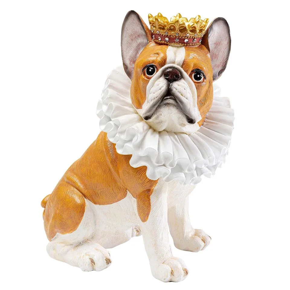 kare-design-king-dog-deko-figur-braun-polyresin-29-cm-handbemalt image 1