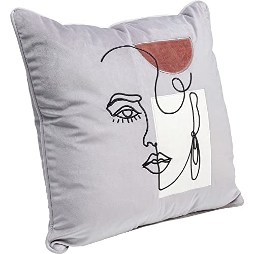 kare-design-kissen-mademoiselle-45x45-cm-hellgrau-mit-linienzeichnung image 8