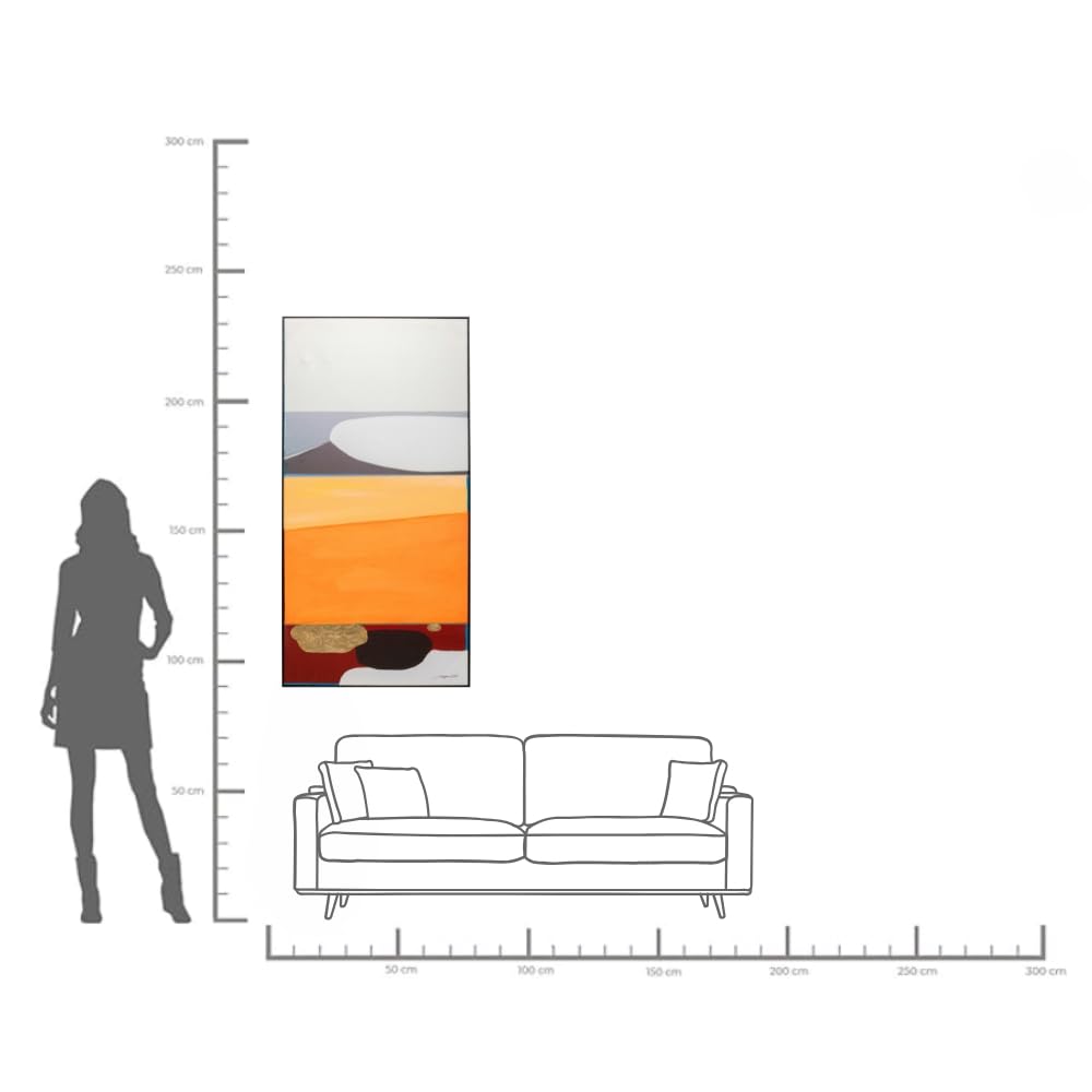 kare-design-gerahmtes-bild-abstract-shapes-orange-73x143cm-leinwandbild-abstrakt image 3