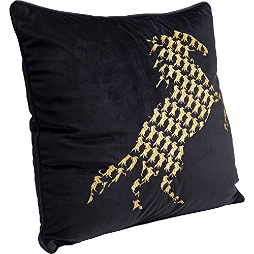 kare-design-kissen-caballo-45x45x10-cm-schwarz-gold-mit-stickerei image 7