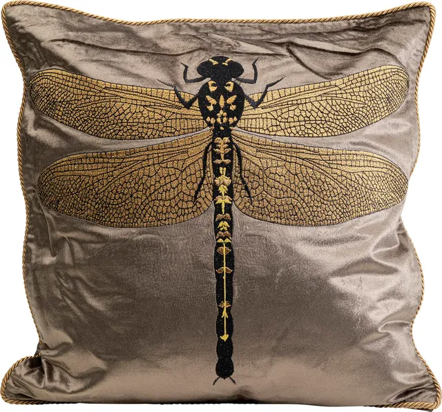 kare-design-glitter-dragonfly-kissen-braun-40x40-cm-inkl-f-llung image 1