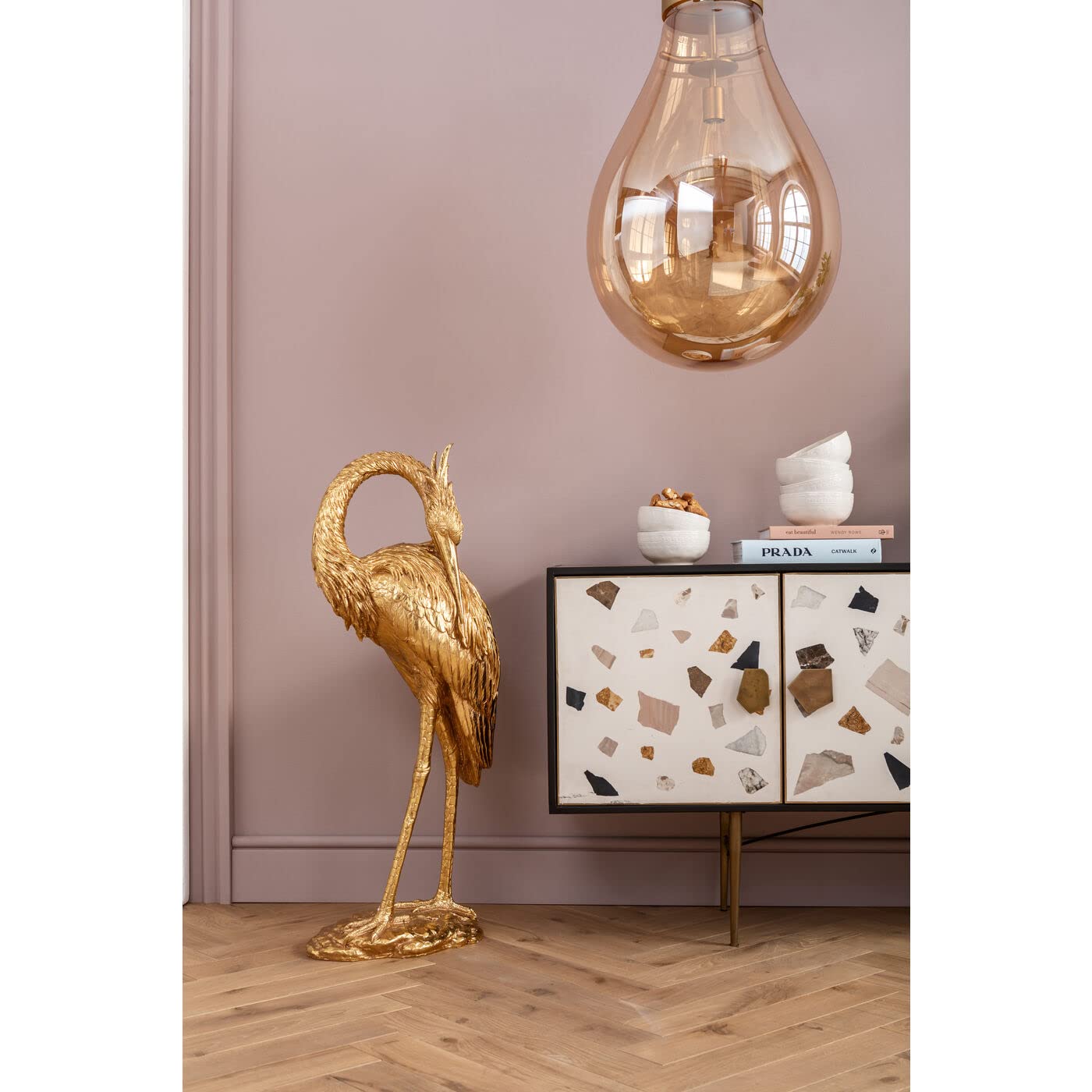 kare-design-deko-figur-crane-gold image 2