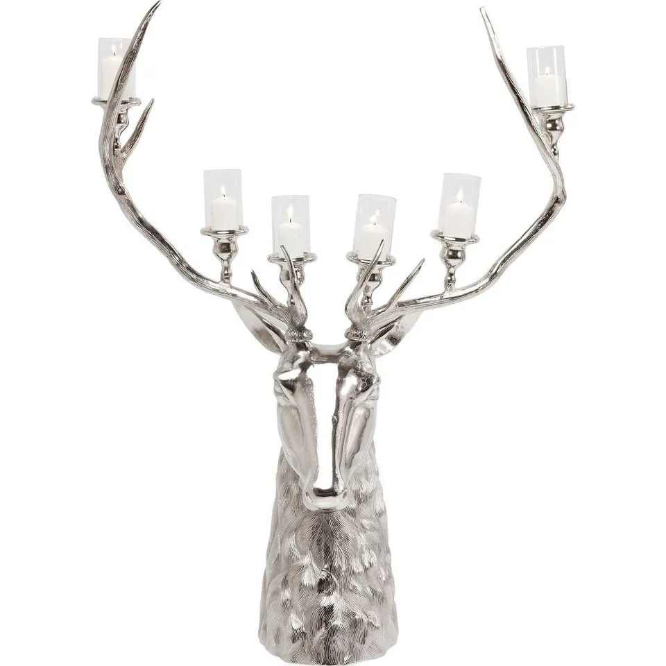 kare-design-reindeer-kerzenleuchter-silber-136x100x50-cm image 1