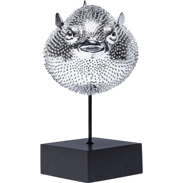 kare-design-dekofigur-blowfish-kugelfisch-chrom-silber-29x24x6-cm image 1