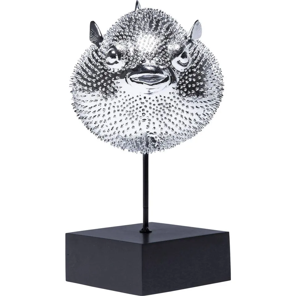 kare-design-dekofigur-blowfish-kugelfisch-chrom-silber-29x24x6-cm image 1