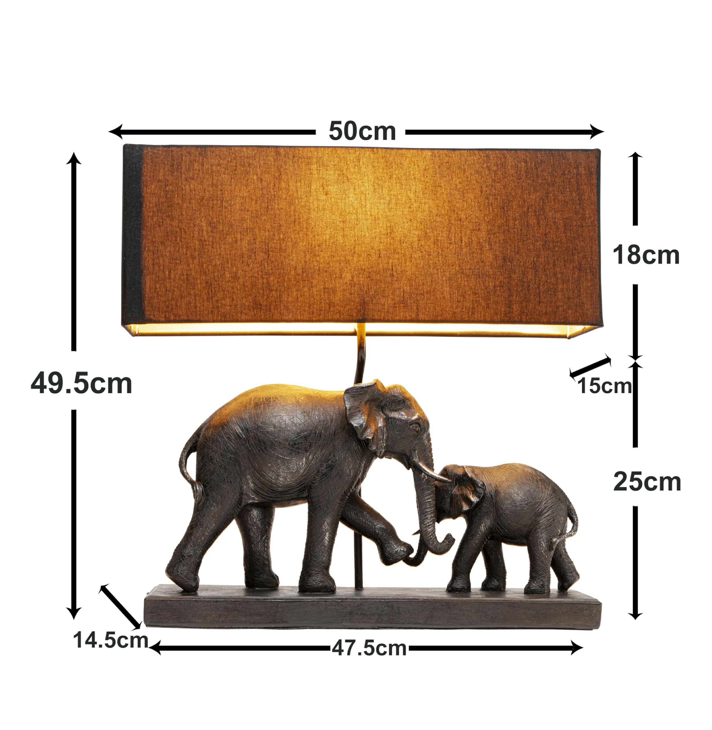 kare-design-tischleuchte-elephant-family-e27-elefanten-motiv-braun-schwarz image 2