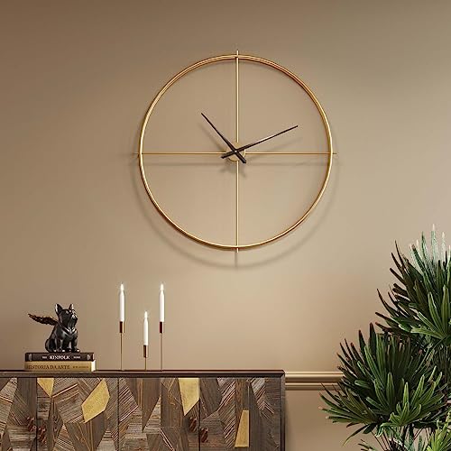 playmobil-kare-design-wanduhr-simple-pure-brass-gold-95-cm-metall-quarzuhr image 6