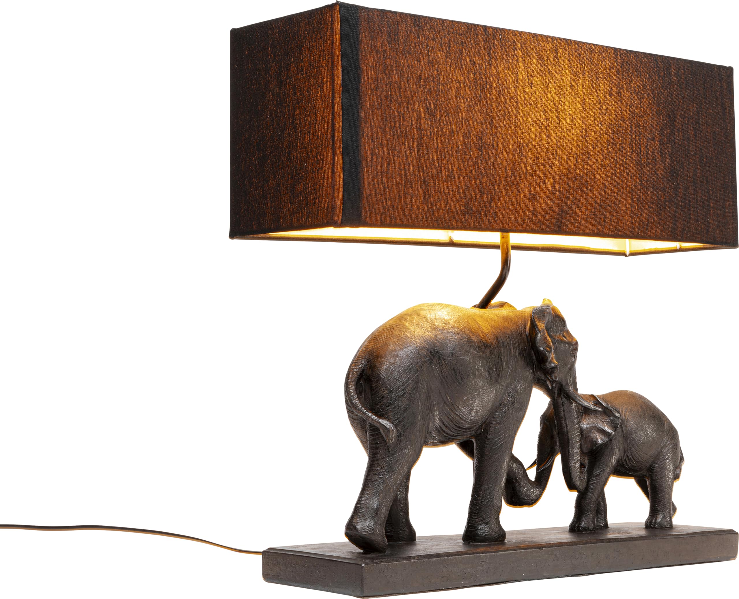 kare-design-tischleuchte-elephant-family-e27-elefanten-motiv-braun-schwarz image 3