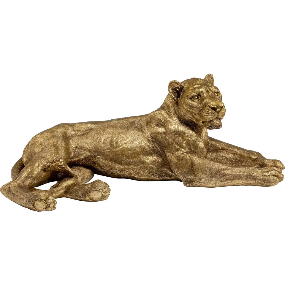 kare-design-deko-objekt-lion-gold-liegend image 1