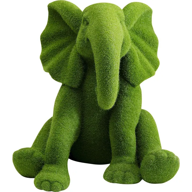 kare-design-deko-figur-elefant-flock-gr-n-16x19x19-5-cm image 1
