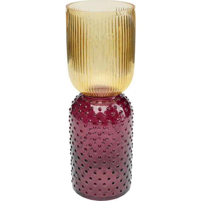 kare-design-vase-marvelous-duo-gelb-lila-glas-38cm-blumenvase-handgefertigt image 1