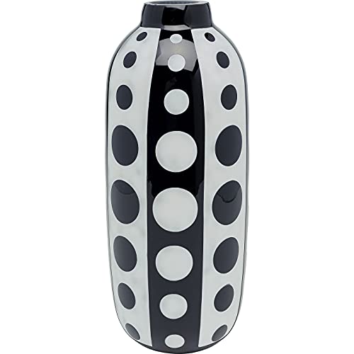 kare-design-brillar-vase-38-cm-schwarz-wei-gepunktet-glas image 7