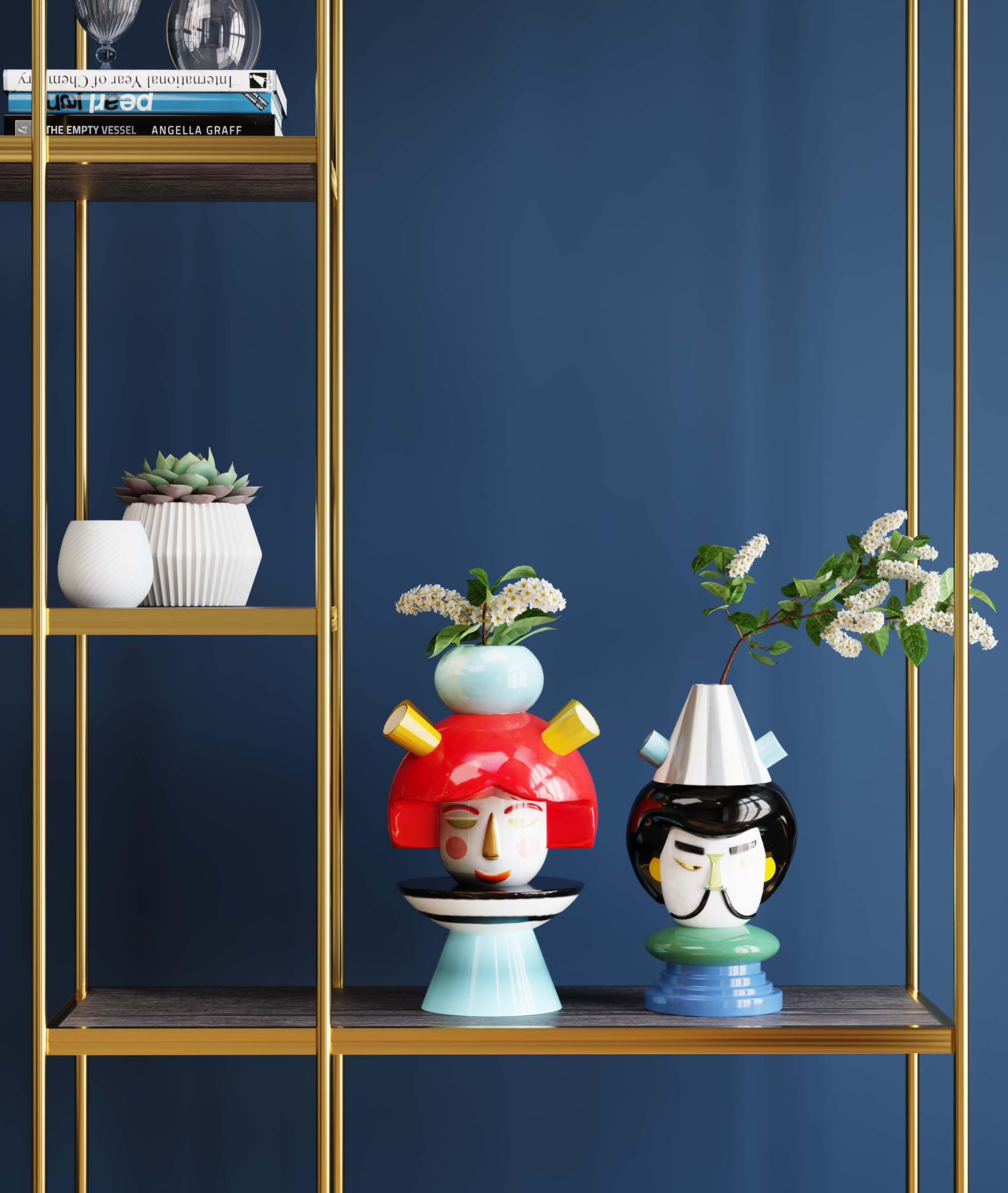 kare-design-deko-vase-puppet-boy-36-cm-keramik-b-ste-bunt-mit-gold image 2